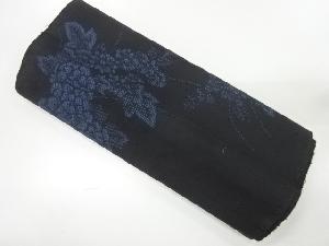 アンティーク　手織紬　草花模様織出し着尺反物（韓国産）